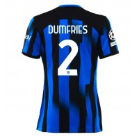 Inter Milan Denzel Dumfries #2 Hemmatröja Kvinnor 2023-24 Korta ärmar